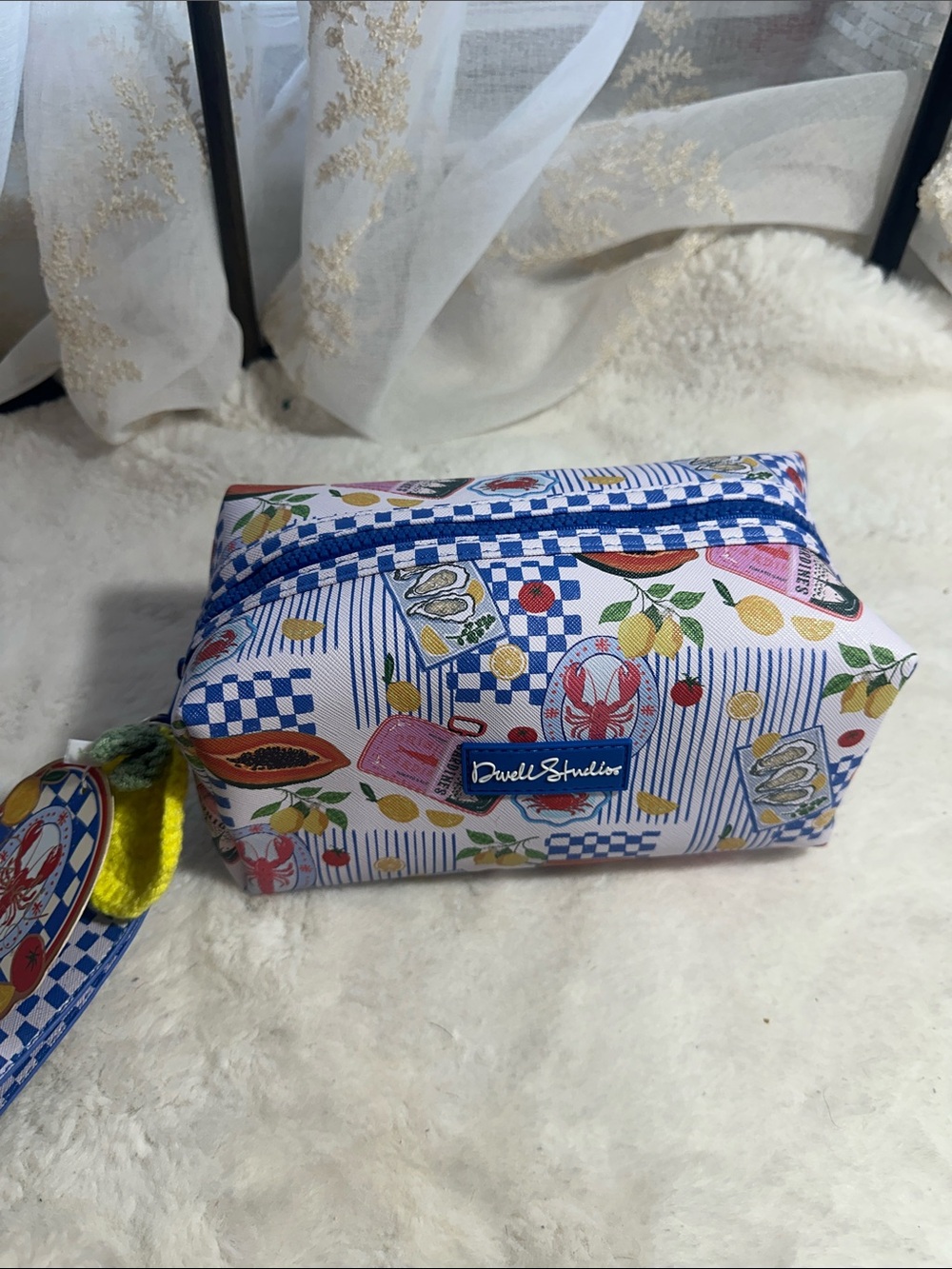 Dwell studio lobster and Lemon makeup bag
